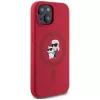 KARL LAGERFELD silikonikotelo iPhone 15 MagSafe ja ringpidike - Karl & Choupette Heads - punainen