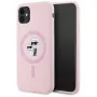 KARL LAGERFELD silikoninen Karl&Choupette MagSafe-kotelo iPhone 11 pinkki