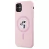 KARL LAGERFELD silikoninen Karl&Choupette MagSafe-kotelo iPhone 11 pinkki