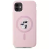 KARL LAGERFELD silikoninen Karl&Choupette MagSafe-kotelo iPhone 11 pinkki