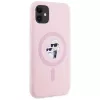 KARL LAGERFELD silikoninen Karl&Choupette MagSafe-kotelo iPhone 11 pinkki
