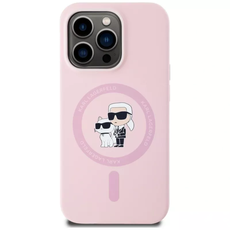 KARL LAGERFELD silikoninen Karl&Choupette MagSafe-kotelo iPhone 14 Pro Max pinkki