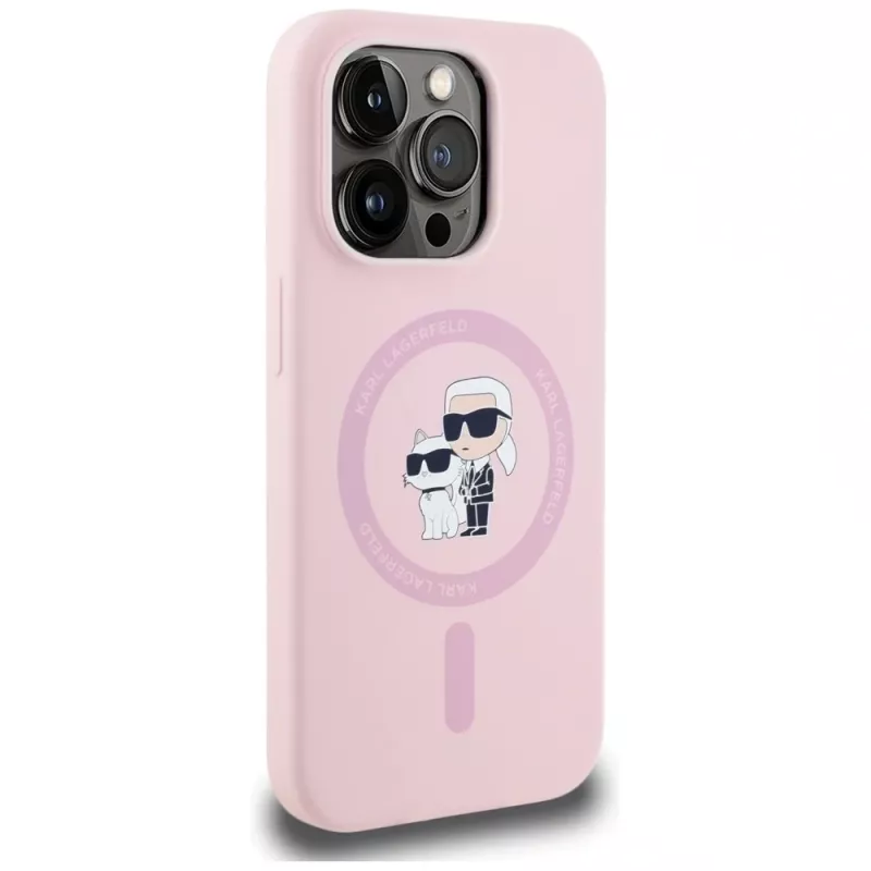 KARL LAGERFELD silikoninen Karl&Choupette MagSafe-kotelo iPhone 14 Pro Max pinkki