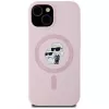 Karl Lagerfeld silikoninen Karl & Choupette MagSafe-kotelo iPhone 15 pinkki