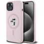 Karl Lagerfeld silikoninen Karl & Choupette MagSafe-kotelo iPhone 15 Plus pinkki
