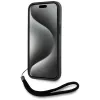 KARL LAGERFELD Saffiano Athleisure Stripes Cord -kotelo iPhone 15 Pro Max, musta/punainen