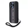 Karl Lagerfeld Saffiano Athleisure Stripes Cord -kotelo iPhone 15 Pro Max musta pinkki