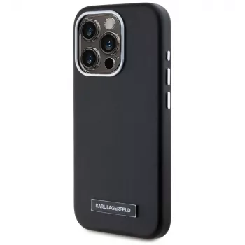 Karl Lagerfeld Metal Plate MagSafe -kotelo iPhone 15 Pro Max musta