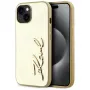 KARL LAGERFELD Wrinkled Metal Signature -puhelinkotelo iPhone 15, kulta