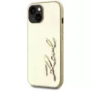 KARL LAGERFELD Wrinkled Metal Signature -puhelinkotelo iPhone 15, kulta