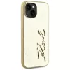 KARL LAGERFELD Wrinkled Metal Signature -puhelinkotelo iPhone 15, kulta