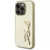 KARL LAGERFELD Wrinkled Metal Signature -kotelo iPhone 15 Pro - kulta
