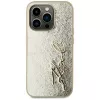 KARL LAGERFELD Wrinkled Metal Signature -kotelo iPhone 15 Pro - kulta