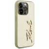 KARL LAGERFELD Wrinkled Metal Signature -kotelo iPhone 15 Pro - kulta