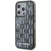 Karl Lagerfeld Liquid Glitter Monogram Gradient -kotelo iPhone 15 Pro Max, musta