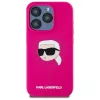 Karl Lagerfeld iPhone 15 Pro 6,1 inch silikoninen hardcase Karl-pääpainatuksella, MagSafe - fuksia