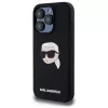 Karl Lagerfeld KLHMP15LSKHPPLK iPhone 15 Pro 6,1 inch musta hardcase silikoni Karl-pääpainatus MagSafe