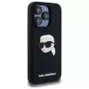 Karl Lagerfeld KLHMP15LSKHPPLK iPhone 15 Pro 6,1 inch musta hardcase silikoni Karl-pääpainatus MagSafe