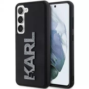 Karl Lagerfeld KLHCS24S3DMBKCK kova kotelo Samsung Galaxy S24, musta, 3D-kumi Glitter Logo