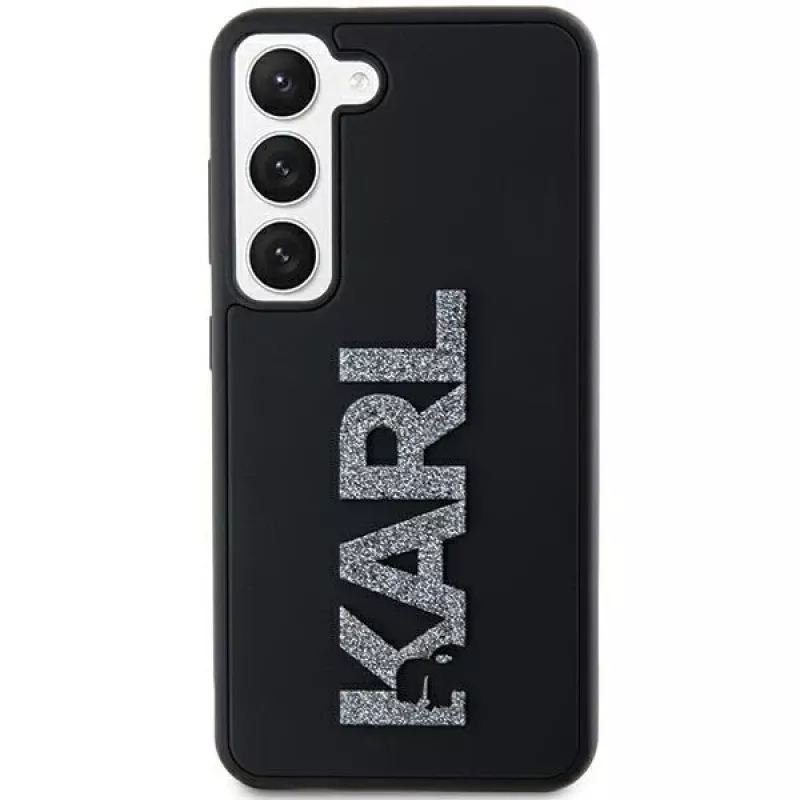 Karl Lagerfeld KLHCS24S3DMBKCK kova kotelo Samsung Galaxy S24, musta, 3D-kumi Glitter Logo