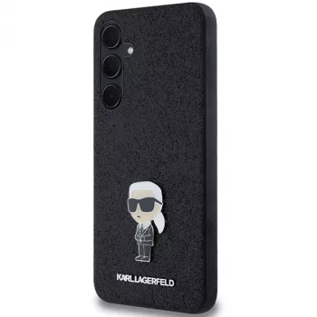 Karl Lagerfeld KLHCSA35GKNPSK A35 A356 musta hardcase Fixed Glitter Ikonik Logo Metal Pin Samsung Galaxy A35 5G
