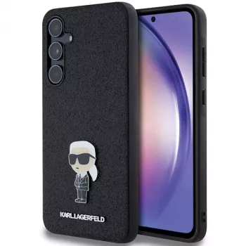 KARL LAGERFELD Ikonik kova kotelo Samsung Galaxy A55 5G - musta glitter metallipin
