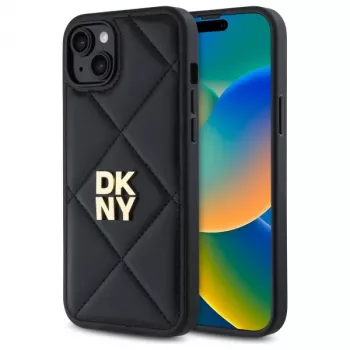 DKNY DKHCP15MPQDSLK Quilted Stack Logo kotelo iPhone 15 Plus 6,7
