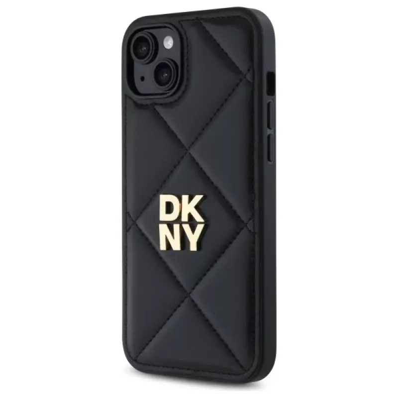 DKNY DKHCP15MPQDSLK Quilted Stack Logo kotelo iPhone 15 Plus 6,7
