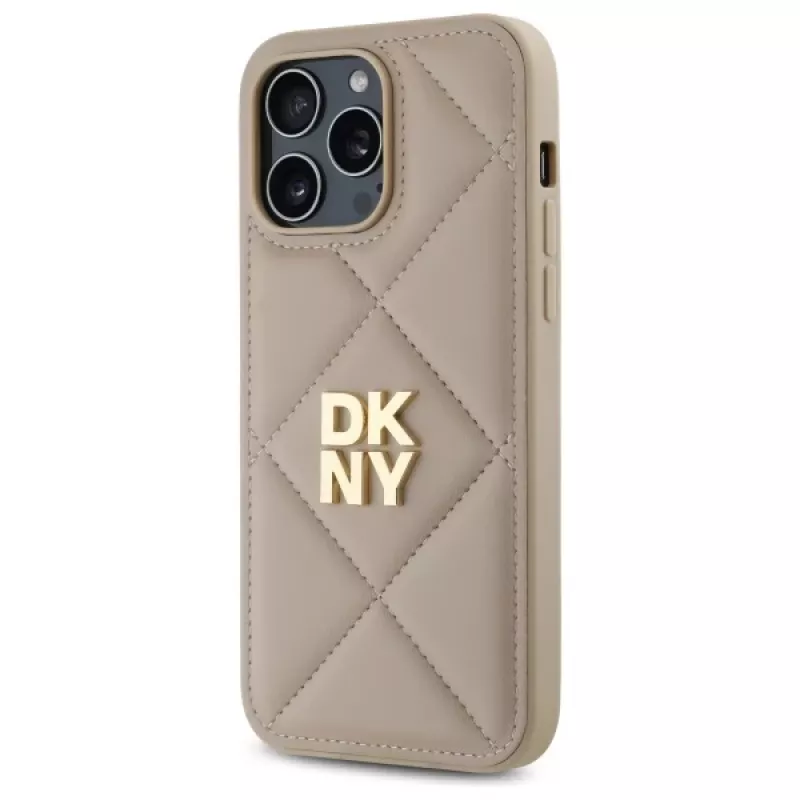 DKNY DKHCP14XPQDSLE Quilted Stack Logo kotelo iPhone 14 Pro Max 6,7 inch - beige