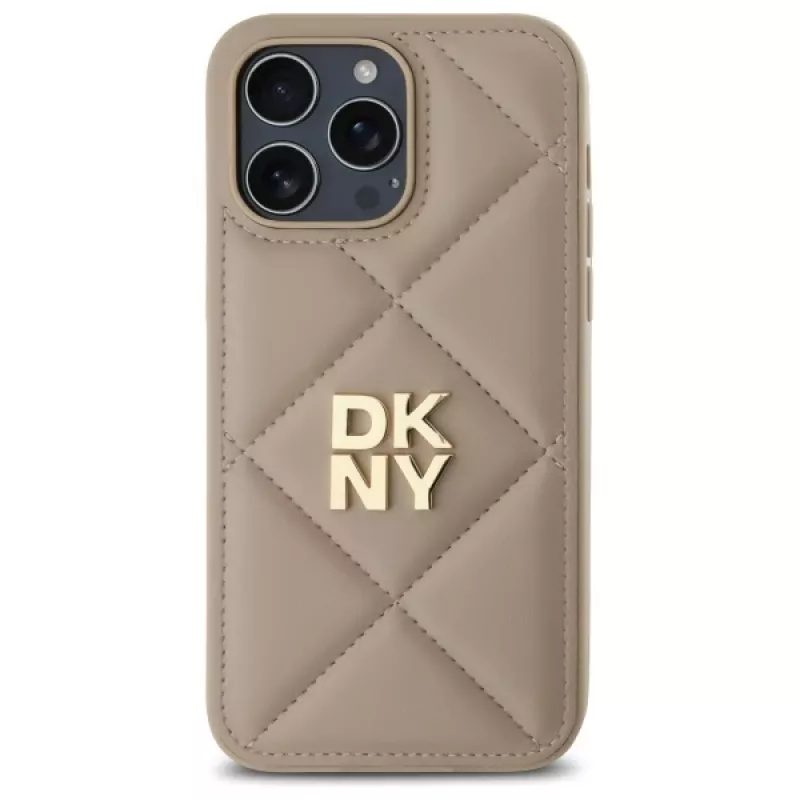 DKNY DKHCP14XPQDSLE Quilted Stack Logo kotelo iPhone 14 Pro Max 6,7 inch - beige