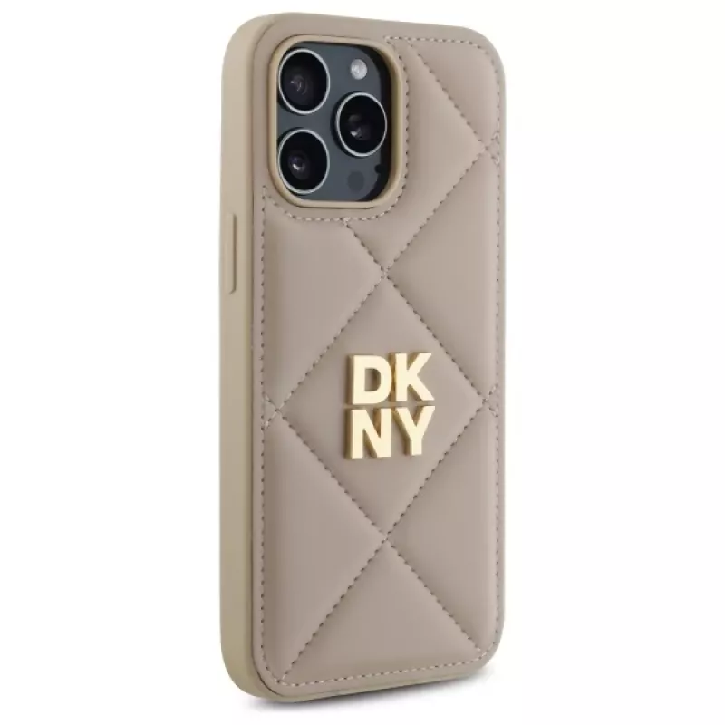 DKNY DKHCP14XPQDSLE Quilted Stack Logo kotelo iPhone 14 Pro Max 6,7 inch - beige
