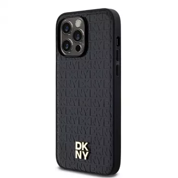 DKNY DKHMP13XPSHRPSK iPhone 13 Pro Max 6.7 musta hardcase nahka kuvioitu metallilogo MagSafe
