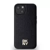 DKNY DKHMP14SPSHRPSK hardcase nahka monogrammikuvio metallilogo MagSafe iPhone 13/14/15, musta
