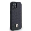DKNY DKHMP14SPSHRPSK hardcase nahka monogrammikuvio metallilogo MagSafe iPhone 13/14/15, musta