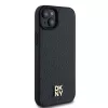 DKNY DKHMP15MPSHRPSK iPhone 15 Plus / 14 Plus 6.7 musta hardcase nahka monogrammikuvio metallilogo MagSafe
