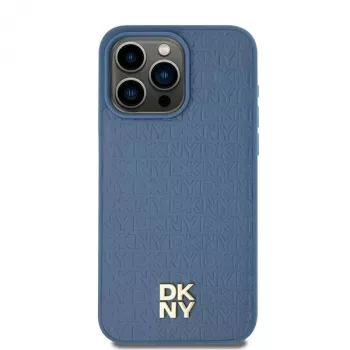 DKNY DKHMP15SPSHRPSB iPhone 15 / 14 / 13 6.1 sininen hardcase nahkajäljitelmä metallilogo MagSafe