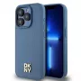 DKNY DKHMP15LPSHRPSB iPhone 15 Pro 6.1 sininen hardcase nahka monogrammikuvio metallilogo MagSafe