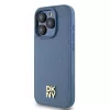 DKNY DKHMP15LPSHRPSB iPhone 15 Pro 6.1 sininen hardcase nahka monogrammikuvio metallilogo MagSafe