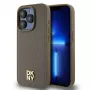 DKNY DKHMP14XPSHRPSW hard case iPhone 14 Pro Max 6,7 inch ruskea nahkajäljitelmä metallilogo MagSafe