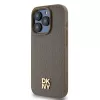 DKNY DKHMP14XPSHRPSW hard case iPhone 14 Pro Max 6,7 inch ruskea nahkajäljitelmä metallilogo MagSafe