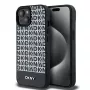 DKNY DKHMP15SPSOSPK hard case Apple iPhone 15 / 14 / 13 6,1 inch musta nahka printtikuvio metallilogo MagSafe
