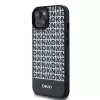 DKNY DKHMP15SPSOSPK hard case Apple iPhone 15 / 14 / 13 6,1 inch musta nahka printtikuvio metallilogo MagSafe