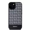 DKNY DKHMP15SPSOSPK hard case Apple iPhone 15 / 14 / 13 6,1 inch musta nahka printtikuvio metallilogo MagSafe