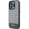 DKNY DKHMP15LPSOSPK hard case Apple iPhone 15 Pro 6,1 inch nahka printtikuvio metallilogo MagSafe musta