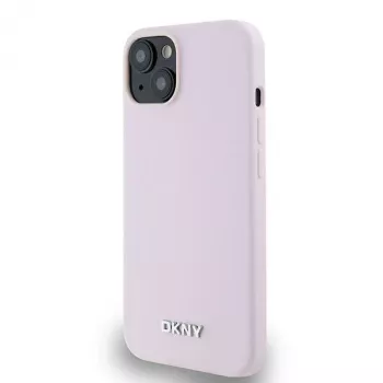 DKNY DKHMP14SSMCHLP liquid silicone hardcase metallilogo MagSafe iPhone 13/14/15 6,1