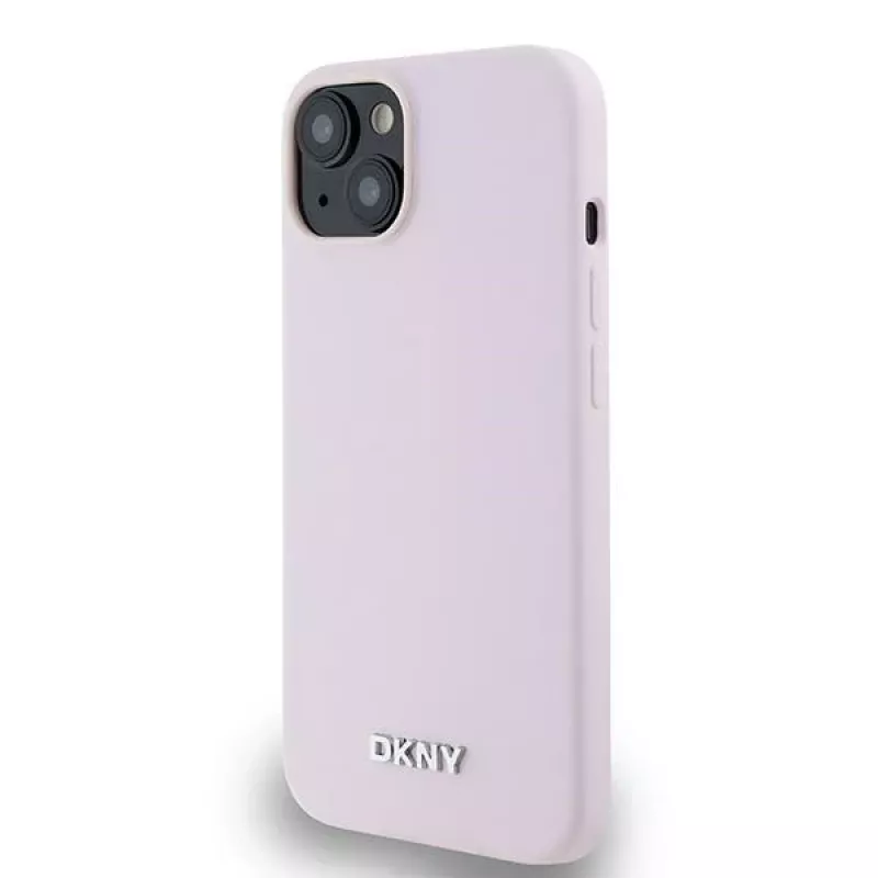DKNY DKHMP14SSMCHLP liquid silicone hardcase metallilogo MagSafe iPhone 13/14/15 6,1