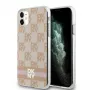 DKNY DKHMN61HCPTSP Hard Case iPhone 11 / XR 6,1 inch pinkki ruudullinen mono-kuvio & painetut raidat MagSafe