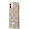 DKNY DKHMN61HCPTSP Hard Case iPhone 11 / XR 6,1 inch pinkki ruudullinen mono-kuvio & painetut raidat MagSafe
