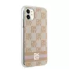 DKNY DKHMN61HCPTSP Hard Case iPhone 11 / XR 6,1 inch pinkki ruudullinen mono-kuvio & painetut raidat MagSafe