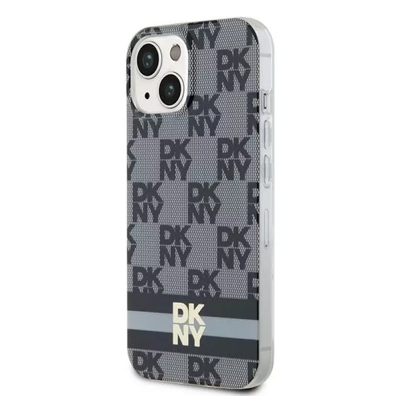 DKNY DKHMP15MHCPTSK Hardcase iPhone 15 Plus / 14 Plus 6,7 inch -suojakotelo, musta Karo-Mono-Muster & painetut raidat, MagSafe
